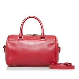 Yves Saint Laurent-Yves Saint Laurent Classic Baby Duffle Bag Leather Handbag 330958 in Good condition-Red