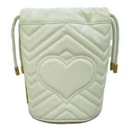 Gucci-Mini GG Marmont Matelassé Bucket Bag 575000-White