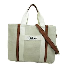 Chloé-Wickeltasche aus Canvas mit Logo C90406Z40-Weiß