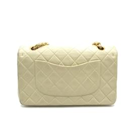 Chanel-Sac à rabat moyen classique doublé-Blanc