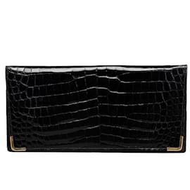 Gucci-Embossed Leather Bifold Long Wallet-Black