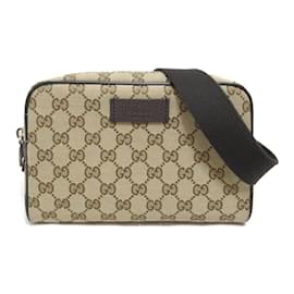 Gucci-GG Canvas Belt Bag 449174-Brown