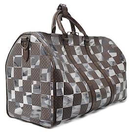 Louis Vuitton-Louis Vuitton Monogram Chess Keepall Bandouliere 50 Canvas Travel Bag M20864 in Excellent condition-Brown