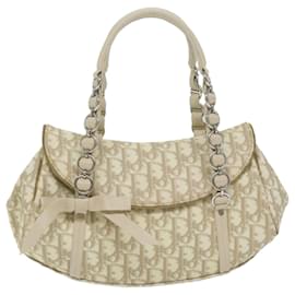 Christian Dior-Christian Dior Trotter Romantic Hand Bag PVC Leather Beige Auth 64055-Beige