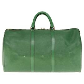 Louis Vuitton-Louis Vuitton Epi Keepall 50 Boston Bag Green M42964 LV Auth 64117-Green