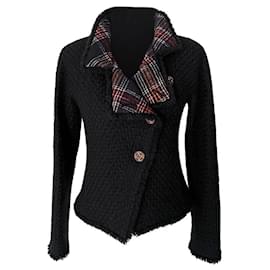 Chanel-Paris / Jaqueta de tweed preta Edinburgh CC Jewel Buttons-Preto