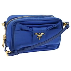 Prada-PRADA Bandolera Nylon Azul Auth 64052-Azul