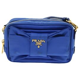 Prada-PRADA Shoulder Bag Nylon Blue Auth 64052-Blue