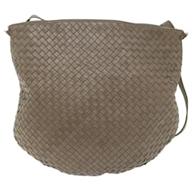 Autre Marque-BOTTEGAVENETA INTRECCIATO Shoulder Bag Leather Beige Auth 64136-Beige
