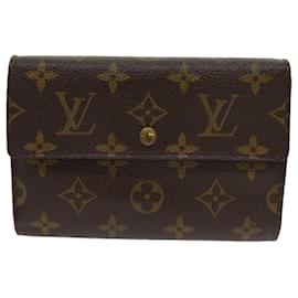 Louis Vuitton-Carteira LOUIS VUITTON Monograma Porte Tresor Etui Papie M61202 Autenticação de LV 64200-Monograma