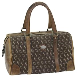 Gucci-GUCCI Horsebit Boston Bag Canvas Brown Auth ti1463-Brown