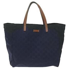 Gucci-Sac cabas en toile GUCCI GG Marine 282439 auth 64282-Bleu Marine