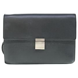 Louis Vuitton-LOUIS VUITTON Taiga Selenga Clutch Bag Ardoise M30782 LV Auth th4489-Grey