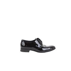 Dior Chaussures à lacets en cuir verni Noir