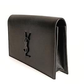 Saint Laurent-Saint Laurent Saint Laurent Kate clutch bag in black grain de poudre leather-Black