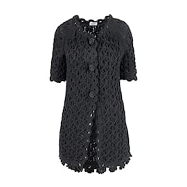 Moschino-Moschino Cheap and Chic Crochet Jacket with Short Sleeve-Black