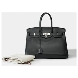 Hermès-Sac HERMES Birkin 35 en Cuir Noir - 101739-Noir