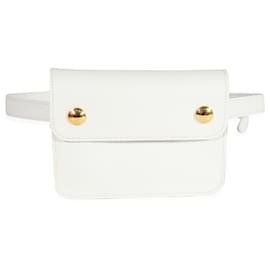 Hermès-Hermes Vintage White Evergrain Pochette Belt Bag Ghw-White