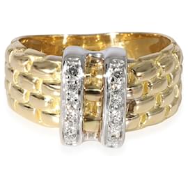 Autre Marque-Anel de diamante vintage FOPE em 18K ouro branco/ouro amarelo 0.09 ctw-Outro