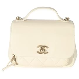 Chanel-Chanel Cream Caviar Mini Business Affinity Flap Handbag-White