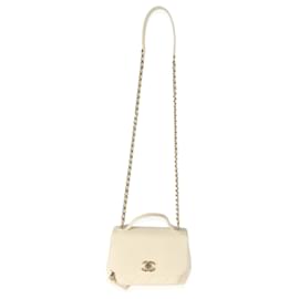 Chanel-Chanel Cream Caviar Mini Business Affinity Flap Handbag-White