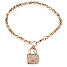 Hermès-Hermès Amulettes Collection Constance Diamond Bracelet in 18k Rose Gold 0.44 ctw-Other