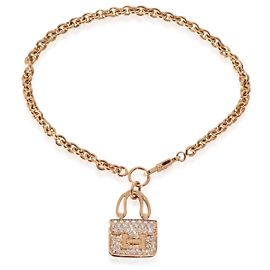 Pulseira Hermès Amulettes Collection Constance Diamond em 18k Rose Gold 0.44 ctw Outro