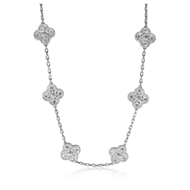 Van Cleef & Arpels-Collana vintage con diamanti Alhambra di Van Cleef & Arpels in 18K oro bianco 4.83 ctw-Altro