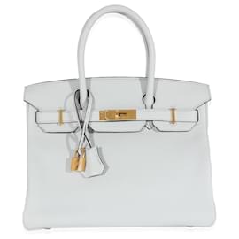 Hermès-Hermes Bleu Pale Clemence Birkin 30 GHW-Blau