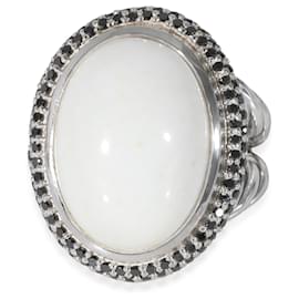 David Yurman-David Yurman Cerise White Agate Diamond Ring in argento sterling bianco 0.5 ctw-Altro