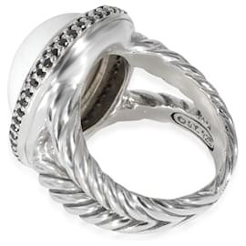 David Yurman-David Yurman Cerise White Agate Diamond Ring in Sterling Silver White 0.5 ctw-Other