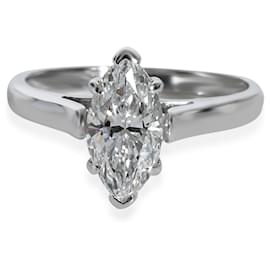 Tiffany & Co-TIFFANY & CO. Marquise Solitaire Diamond Ring in  Platinum E VVS2 1.22 ctw-Other