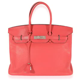 Hermès-Hermès Bougainvillea Clémence Birkin 35 PHW-Pink