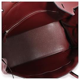Hermès-Hermes Rouge H Fiorde Birkin 35 PHW-Bordeaux