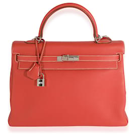 Hermès-Hermès Blush Clémence Retourne Kelly 35 PHW-Pink