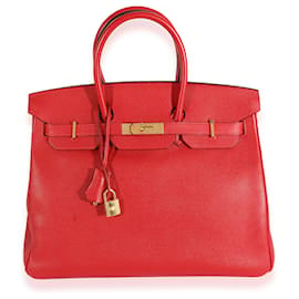 Hermès-Hermès Rouge Casaque Epsom Birkin 35 GHW-Red