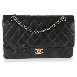 Chanel-Chanel Black Quilted Lambskin Medium Classic Double Flap Bag-Black