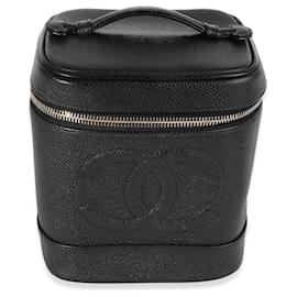 Chanel-Trousse de toilette Chanel Vintage Black Caviar-Noir