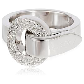 Autre Marque-Asprey Circle & Foldover Loop Diamond Ring in 18K white gold 0.15 ctw-Other