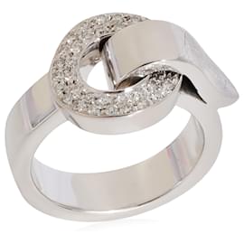 Autre Marque-Anel de diamante Asprey Circle & Foldover Loop em 18K ouro branco 0.15 ctw-Outro
