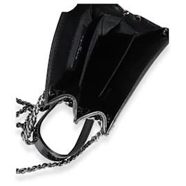 Chanel-Chanel Black Patent Leather Cc O-phone Holder Crossbody-Black