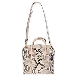 Burberry-Burberry Natural Python & Pale Drift Leather Small Belt Bag-Beige
