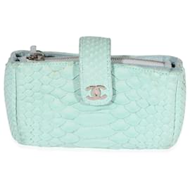 Chanel-Embreagem de suporte para mini-telefone Chanel Mint Python-Azul