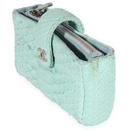 Chanel-Embreagem de suporte para mini-telefone Chanel Mint Python-Azul