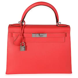 Hermès-Hermes Rose Jaipur Epsom Sellier Kelly 28 PHW-Pink