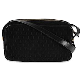 Saint Laurent-Saint Laurent Black Suede & Leather All-over Monogram Camera Bag-Black