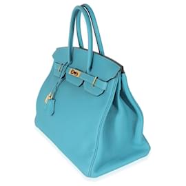 Hermès-Hermès Turquoise Blue Togo Birkin 35 GHW-Blue