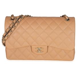 Chanel-Chanel 21P Caramel Caviar Jumbo Classic Double Flap Handbag-Other