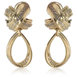 Tiffany & Co-TIFFANY & CO. Boucles d'oreilles vintage en diamant Signature X en 18K or jaune 0.6 ctw-Autre