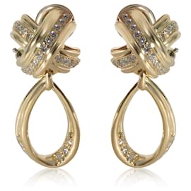 Tiffany & Co-TIFFANY & CO. Vintage Signature X Diamond Earrings in 18k yellow gold 0.6 ctw-Other